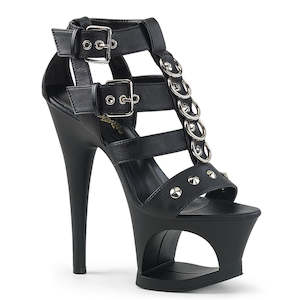 PLEASER MOON-758 BLK FAUX LEATHER/BLK MATT