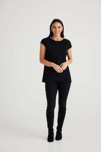 Jumpers Cardis: Claudia Knit Top Black