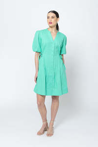 Dresses 1: Pleats Please Dress Green Linen