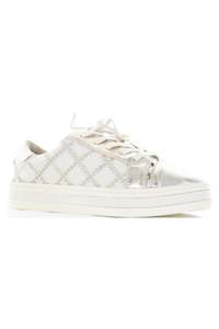 Pleat Gold and Cream Sneaker