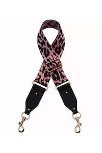 Bag Straps: Black Lolly Pink Leopard Handbag Strap