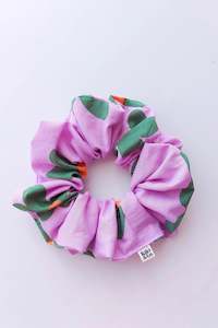 Lilac Green Flowers Scrunchies