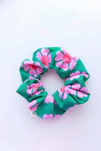 Green Flower Scrunchie