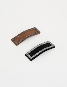 Sparkle Suede Hair Clips- Set of 2