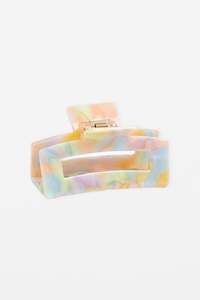 Accessories: Hair Claw Oblong Pastel Rainbow