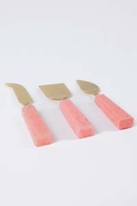 Set Of 3 Cheese Knives Pink