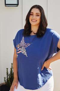 Sale: Hailey Short Sleeve Tee Navy Star