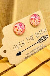 Pink Fields Studs