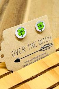 All Clothing: 4 Leaf Clover Studs SMALL