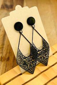 All Clothing: Elegant Black Filigree Dangles