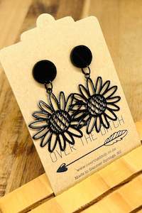 Black Daisy Dangles