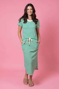 Dresses 1: Frankie Dress Green Stripe