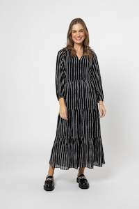 Willow Maxi Dress Sheer Stripe