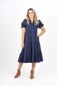 Billie The Label 1: Enlightened Midi Dress Navy Poplin - EXCLUSIVE TO MINT