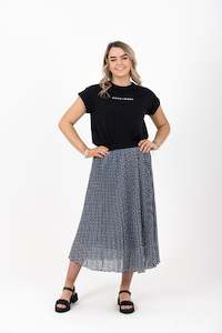 Sunray Pleated Skirt Graphic Blue