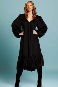 Be Loved Ballon Sleeve Maxi Dress Black