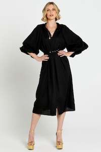 Lovefool Midi Shirt Dress Black