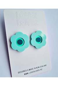 Wanda Stud Earrings Teal Pastel Mint