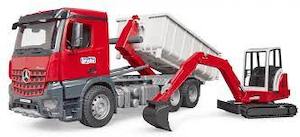 Toy: Bruder - Mercedes Benz Arocs Truck with Schaeff Mini Excavator