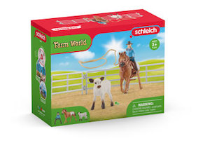 Schleich - Farm World Cowgirl Team Roping Fun