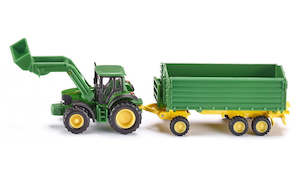 Toy: Siku 1843 Farmer - 1:87 John Deere Tractor with Front Loader and Trailer