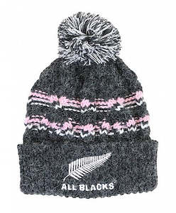 Toy: All Blacks Kids Cable Knit Pom Pom Beanie