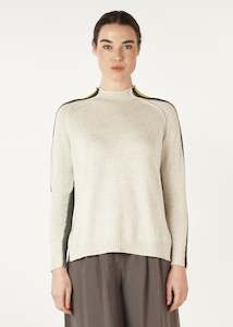 Zaket & Plover Contrast Funnel Neck Jumper