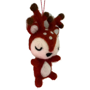 Felted Sweet Deer Christmas Decoration