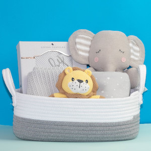 Welcome Baby Gift Basket (Deluxe) - Grey