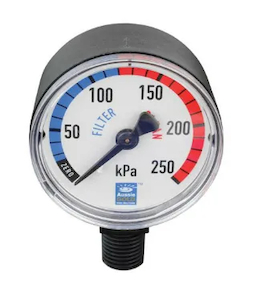 Aussie Gold Filter Pressure Gauge Plastic