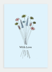 Stationery wholesaling: PR019 With Love Flowers (pack of 6)