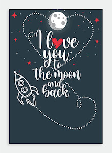 PR003 Love you to the moon (Pack of 6)