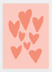 MM168 Pink Love Hearts(Pack of 6)