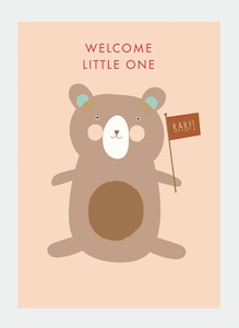 Stationery wholesaling: MM143 Welcome Little One - Blush (Pack of 6)