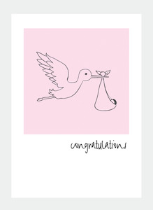 Stationery wholesaling: MM40 pink stork (Pack of 6)