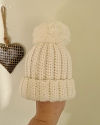 Pom Pom Beanie - Linen