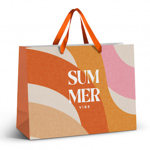 Full Custom: Extra Large Ribbon Handle Paper Bag – Full Colour