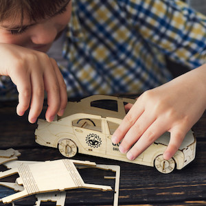 Automotive: BRANDCRAFT Sedan Car Wooden Model