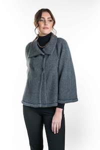 Clothing: Possum Merino Double Breasted Cape - Koru Knitwear