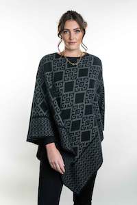 Possum Merino Diamond Poncho - Koru Knitwear