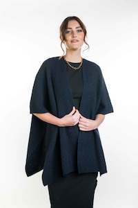 Possum Merino Zig Zag Textured Cape - Koru Knitwear