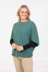 Clothing: Possum Merino Split Sleeve Poncho - Native World