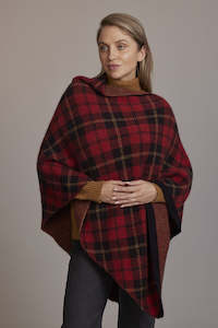 Possum Merino Tartan Poncho - McDonald Textiles