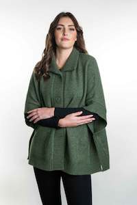 Clothing: Possum Merino Cape with Pockets - Koru Knitwear