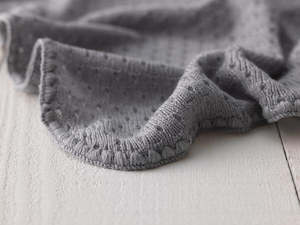 Merino Eyelet Baby Blanket - Country Laine