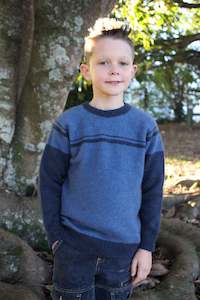 Clothing: Possum Merino Boys Striped Jumper - Cosy Kiwi