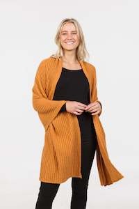 Clothing: Possum Merino Ribbed Wrap - Native World