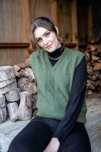 Clothing: Possum Merino Cable Vest - Koru Knitwear