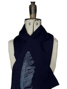 Clothing: Merino Wool Feather Print Scarf