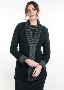 Possum Merino Feature Collar Jacket - Koru Knitwear